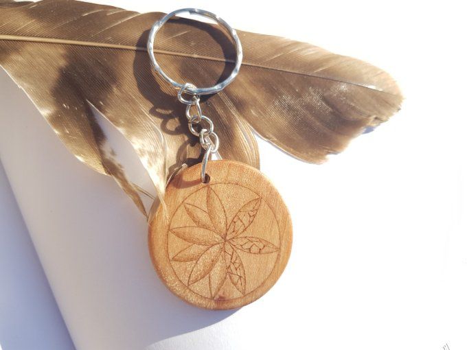 Porte-clefs rosace double asymétrique