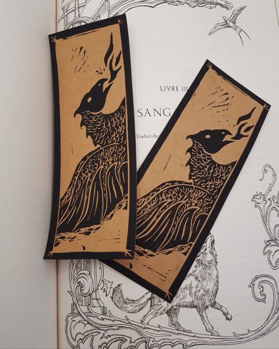 Marque-pages "Dragon celtique"- Papier brun