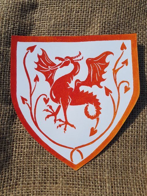 Écu Ancalagon papier blanc- version feu