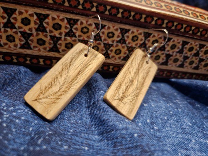 Plume d'aigrette boucles d'oreilles 