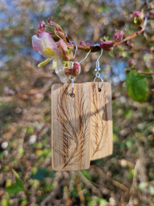 Plume d'aigrette boucles d'oreilles 