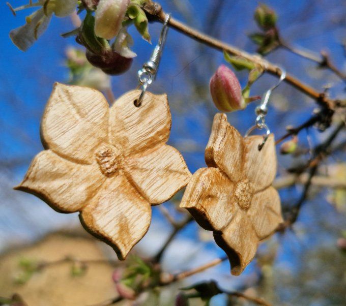Boucles d'oreilles hellébores
