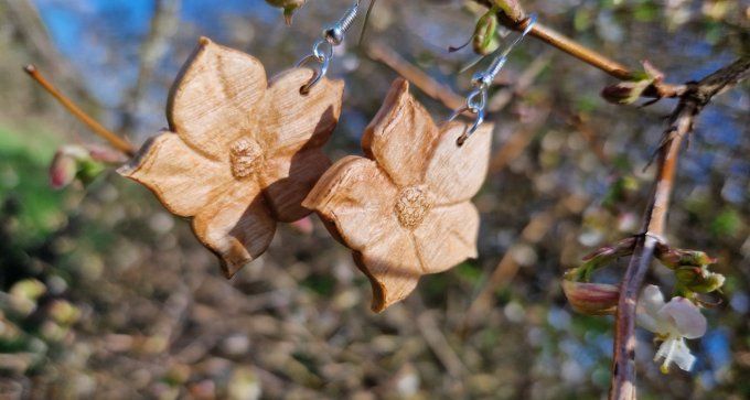 Boucles d'oreilles hellébores