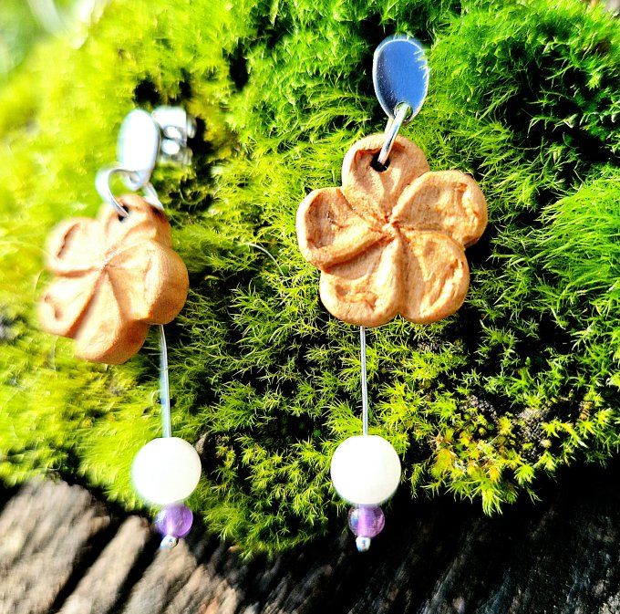 Boucles d'oreilles fleurs de cerisier 