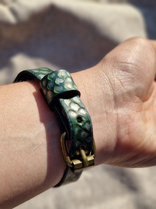 Bracelet écailles de dragon Terre