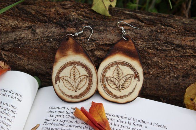 Boucles d'oreilles "Les Trois Feuilles du serpent"