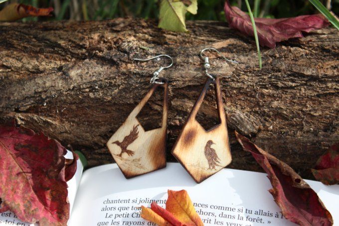 Boucles d'oreilles "Les Sept corbeaux"