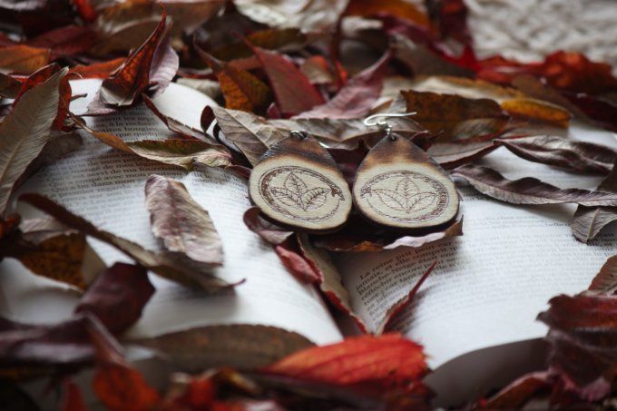 Boucles d'oreilles "Les Trois Feuilles du serpent"