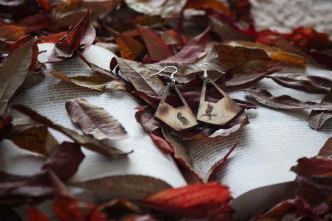 Boucles d'oreilles "Les Sept corbeaux"