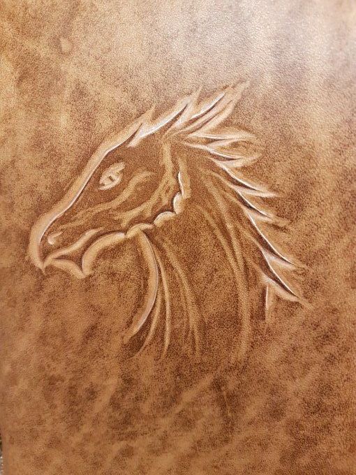 Couvre-livre avec carnet dragon à crête